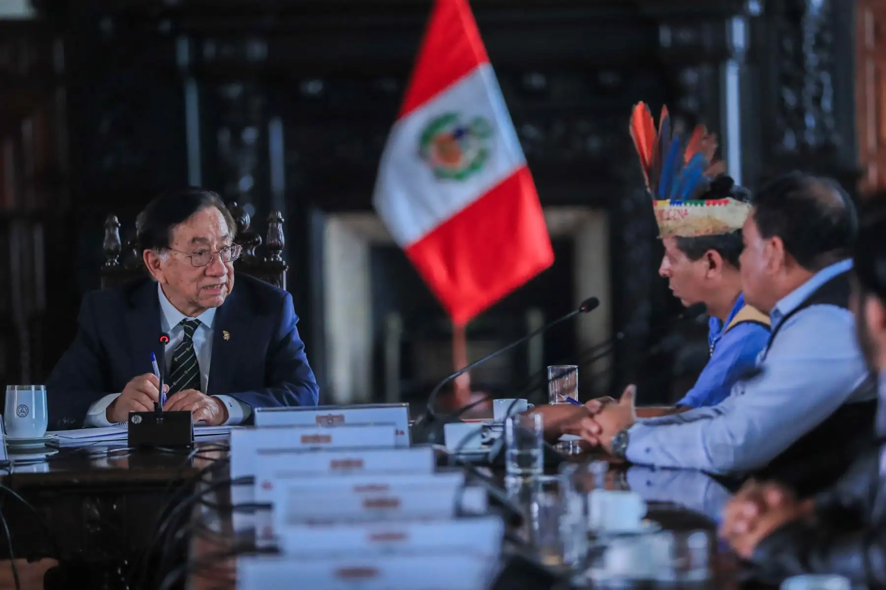 Presidente Balcázar recibió a representantes de pueblos indígenas en Palacio
