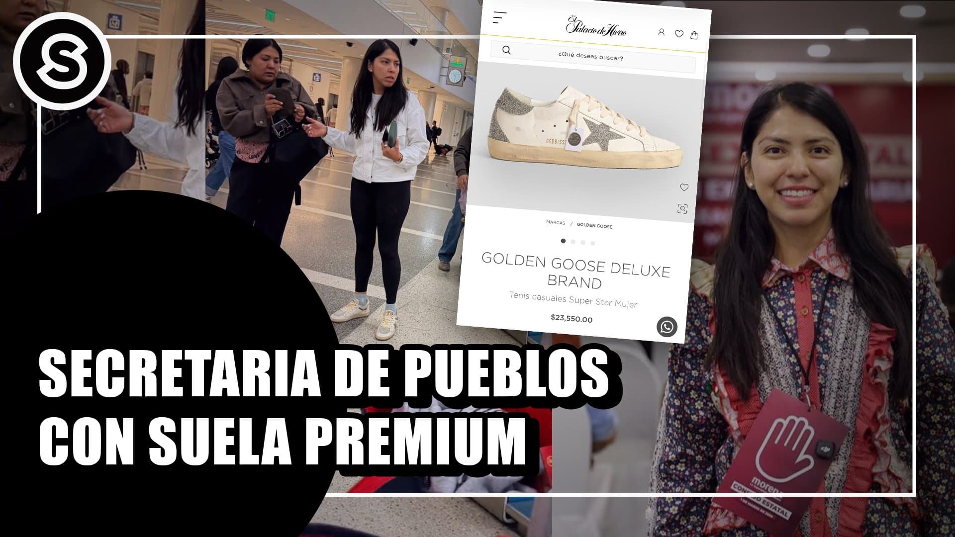 Secretaria de pueblos originarios con tenis de 23 mil pesos