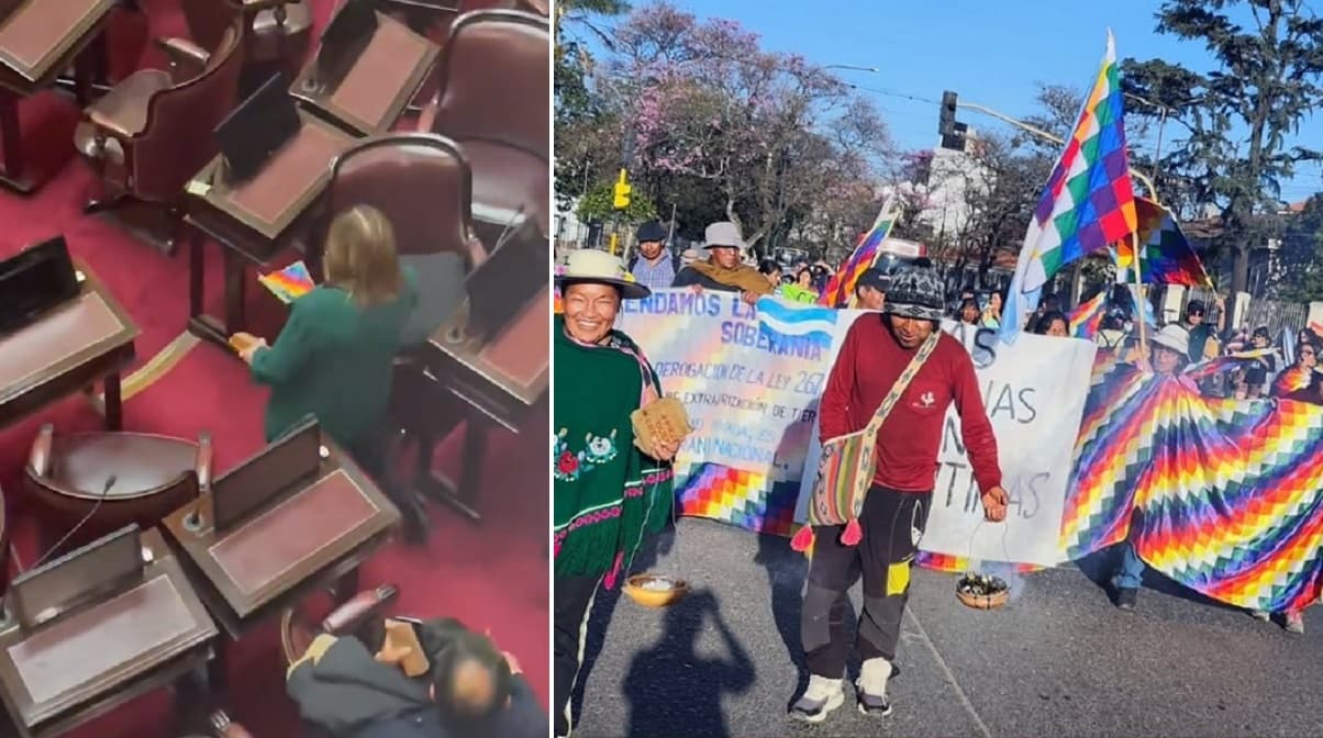 Bien de Luro Pueyrredón: previo a salir cabizbaja del Senado, Bullrich se burló de la wiphala