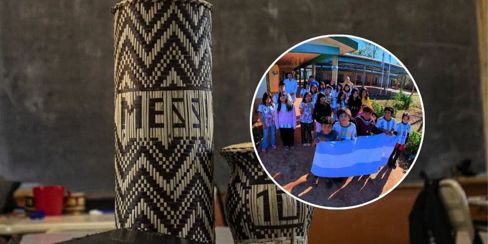 Misiones: niños de una comunidad mbya guaraní buscan llegar a Messi y le prepararon un particular regalo