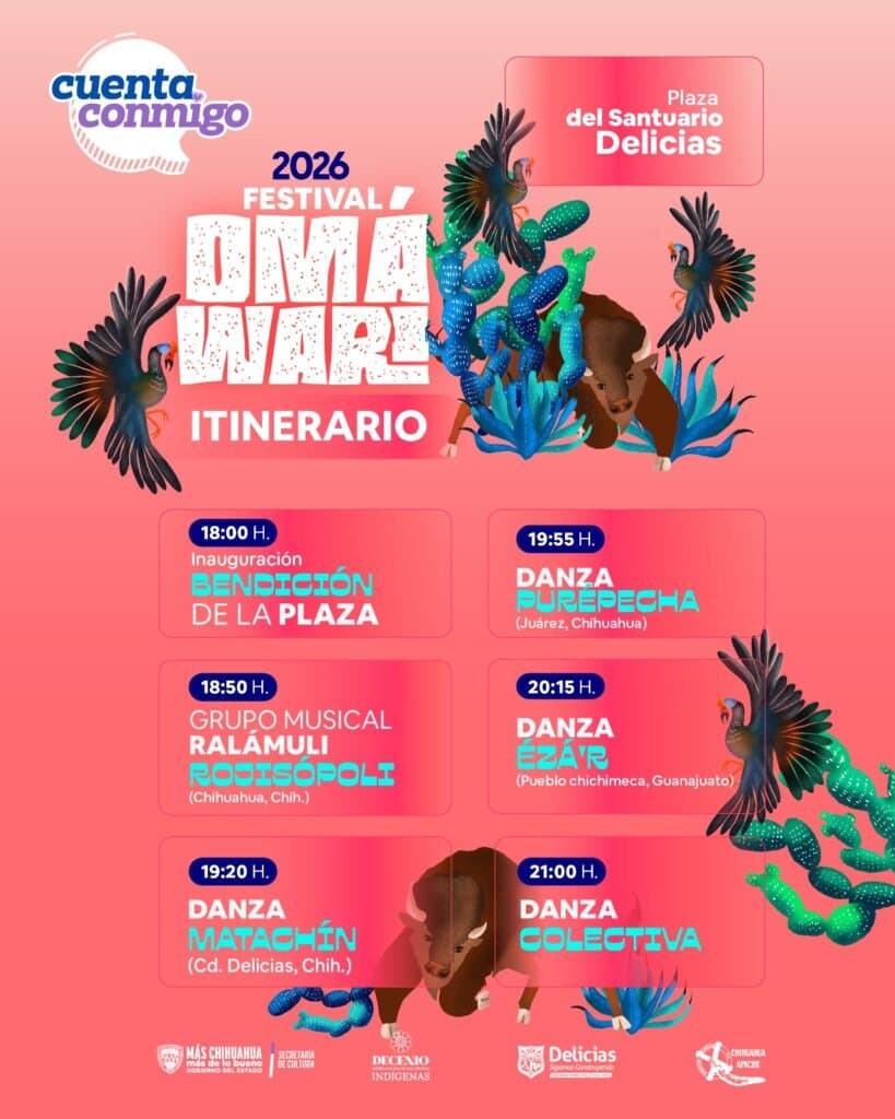 Invita Secretaría de Cultura al Festival Omáwari 2026 a celebrarse en Delicias